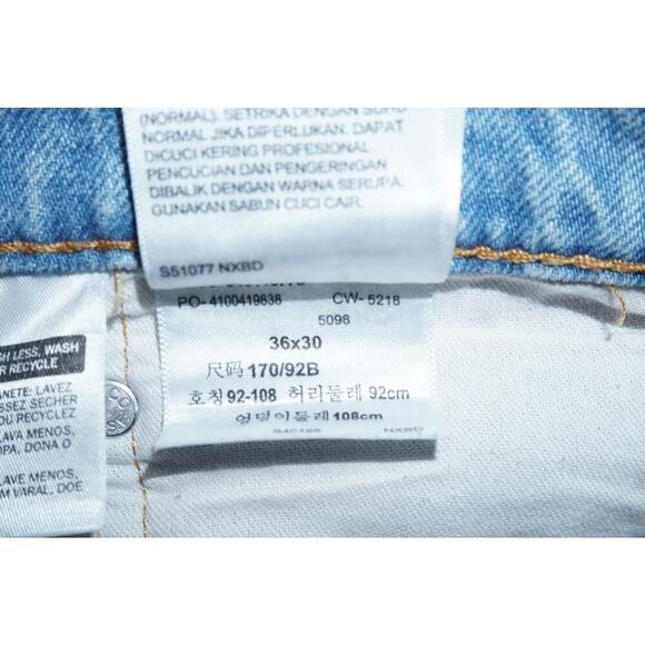 Levi’s 511 Slim Fit Distressed Ripped Jeans Men’s 36x30 Light Wash Denim - Picture 6 of 7